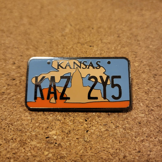 Kansas License Plate Hard Enamel Pin