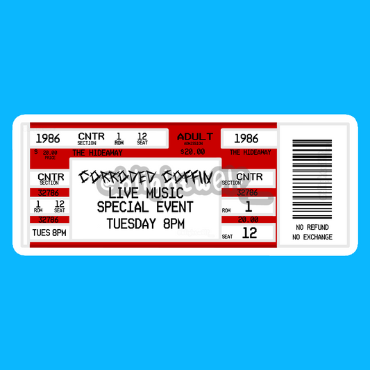 Corroded Coffin Concert Ticket Decal