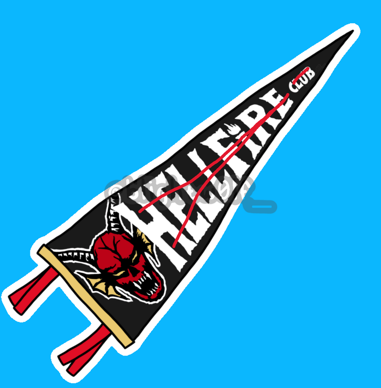 Hell Club Pennant Decal