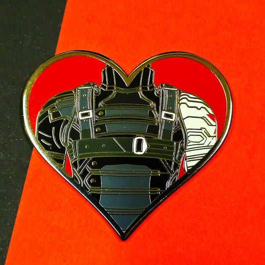 Til The End Of The Line IN HAND | Bucky Heart Enamel Pin