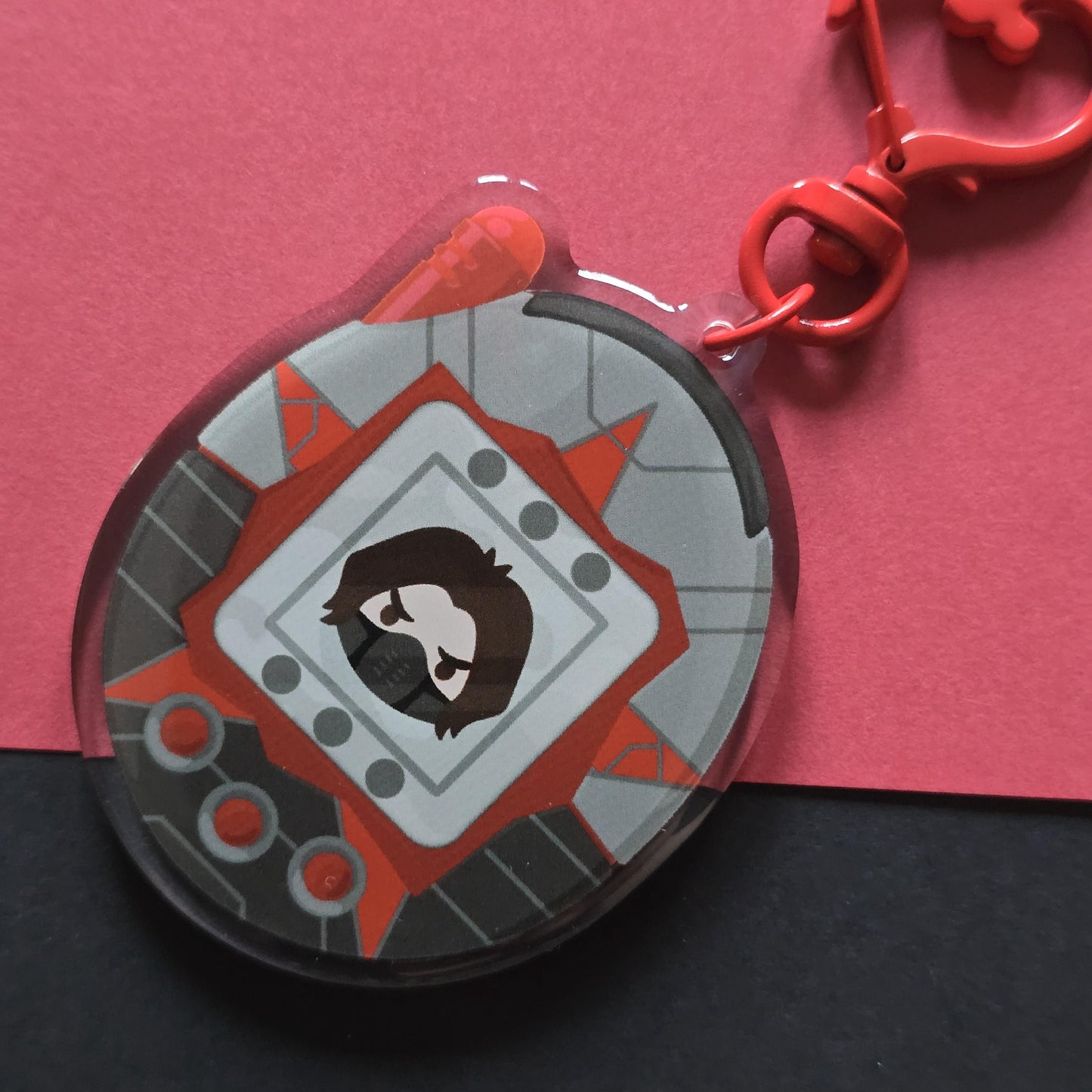 The Winter Soldier Tamagotchi Charm | Bucky Barnes | Acrylic Charm | Marvel | Avengers | Captain America | Falcon and Winter Soldier