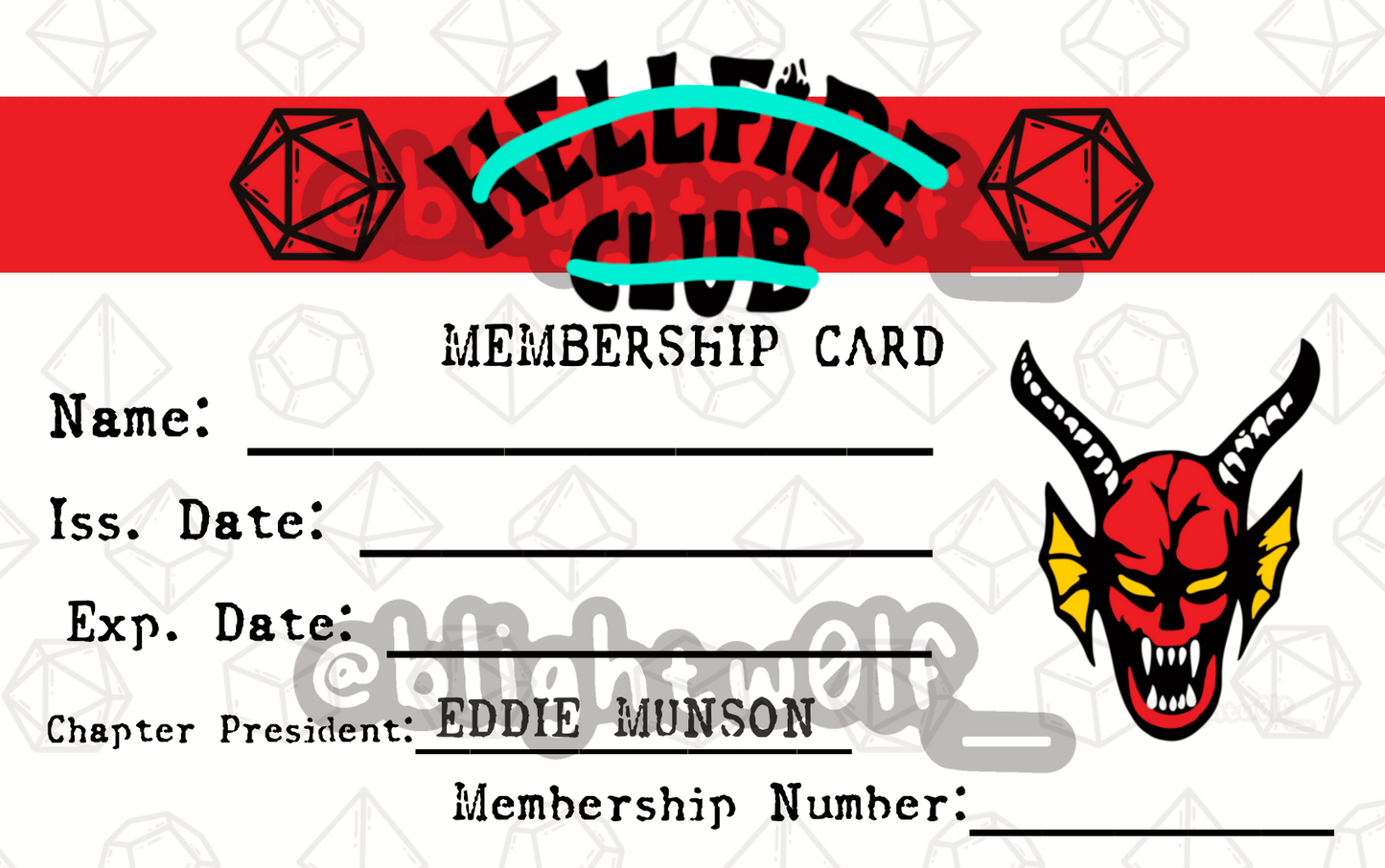 Hell Club Membership Card!