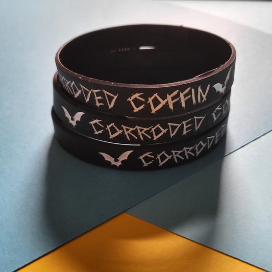 Corroded Coffin Silicone Bracelet!